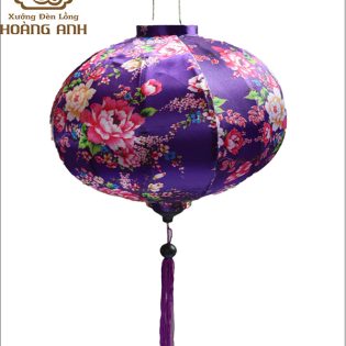 Lồng đèn tròn 3D màu tím