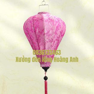 Lồng đèn củ tỏi gấm hồng