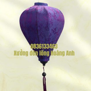 Lồng đèn củ tỏi gấm tím