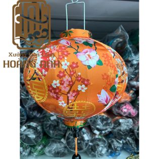 Lồng đèn tròn 3D màu cam