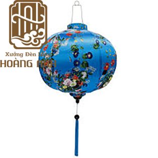 Lồng đèn tròn 3D màu xanh biển