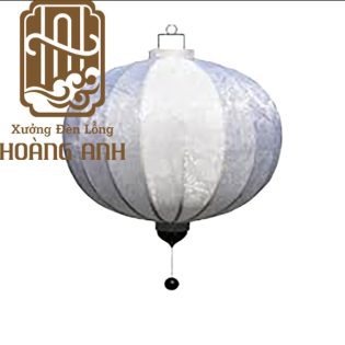 Lồng đèn tròn gấm trắng