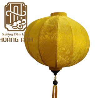 Lồng đèn tròn gấm vàng