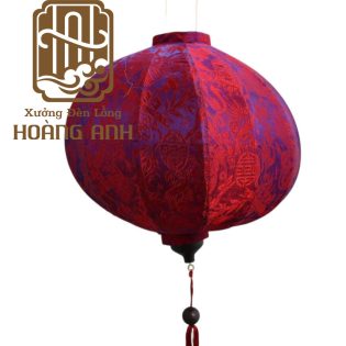 Lồng đèn tròn gấm tím