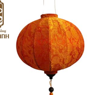 Lồng đèn tròn gấm cam