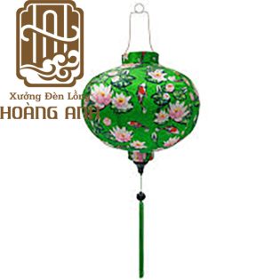 Lồng đèn tròn 3D màu xanh lá